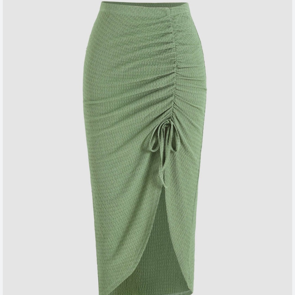 Cider Texture Midi Drawstring Skirt - image 3